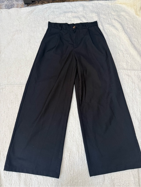 Cider Pants - CIDER High Waisted Pleated Black Wide Leg Trousers Pants Size Large